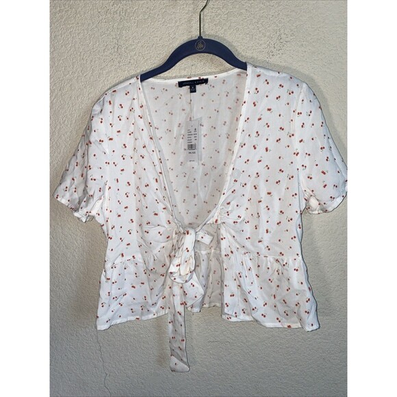 Kendall & Kylie Tops - new Babydoll Cherry Blouse Shirt Crop Tie Front Fairy Dainty 90s retro sexy